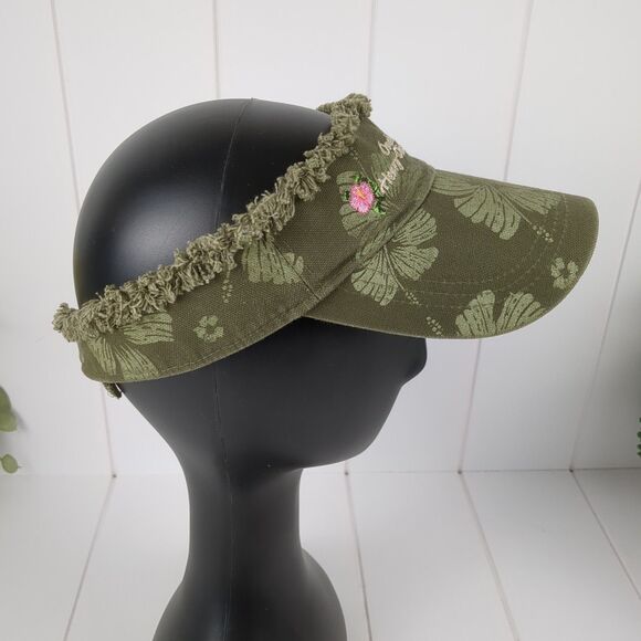 Omaha Henry Doorly Zoo Women's Visor Adjustable Olive Tropical Floral Distressed - Picture 3 of 8